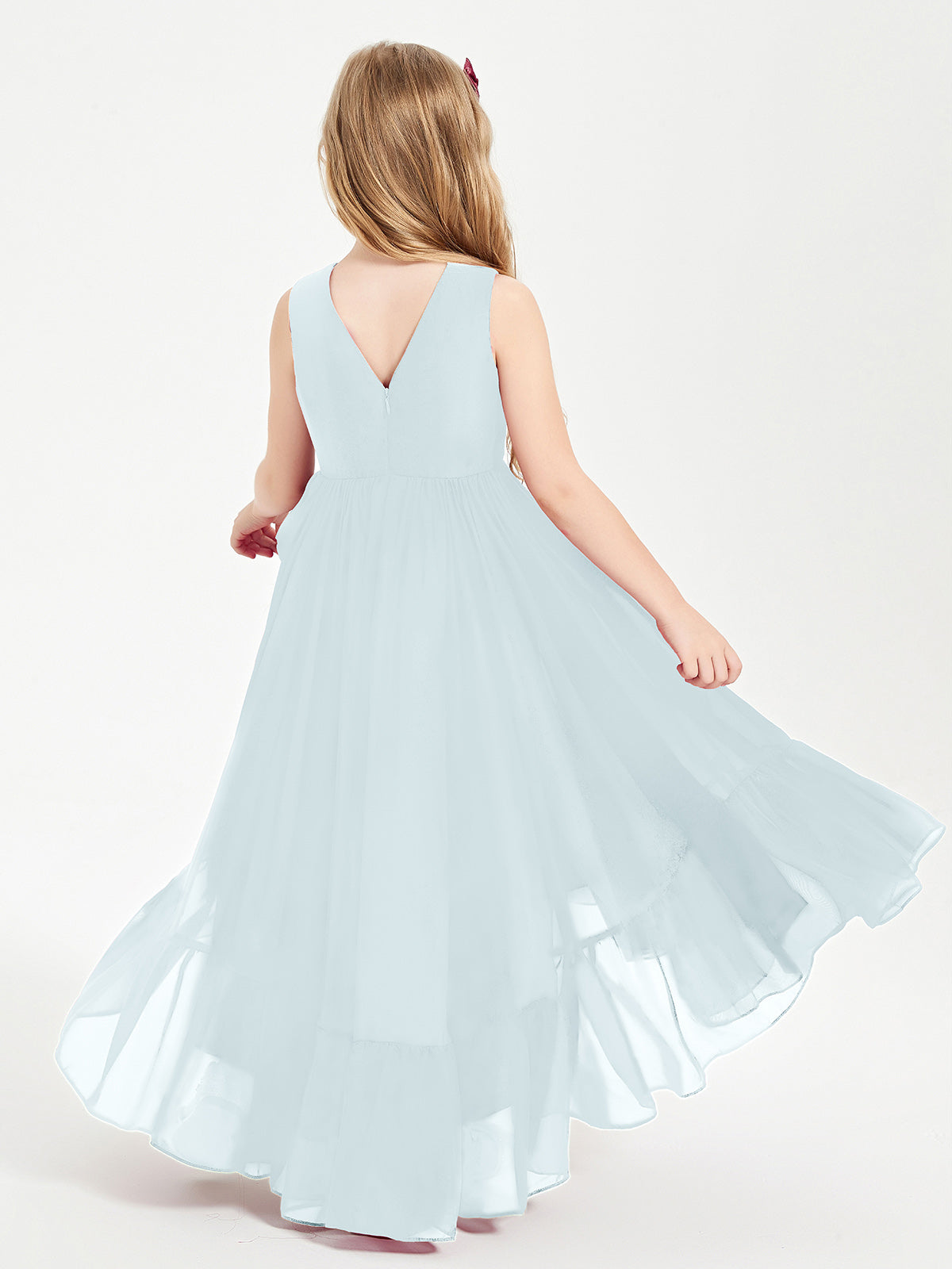 Cascading Skirt Boho Dresses for Junior Bridesmaids Mist